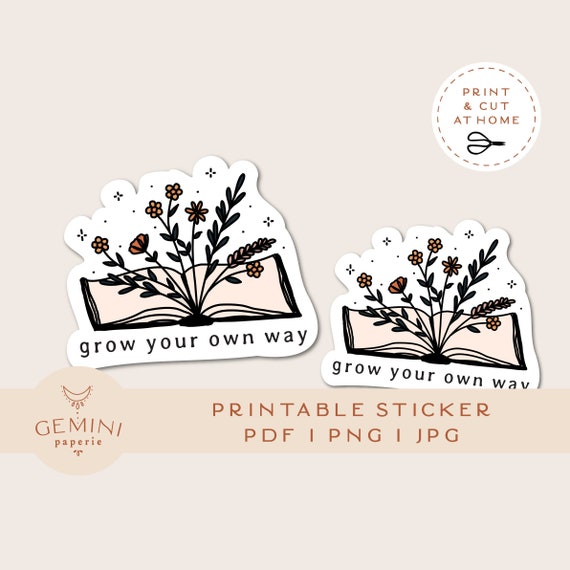 printable stickers floral book sticker printable stickers etsy