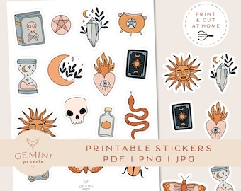 Magic Printable Stickers, Goodnotes Notability Stickers, Cricut PNG Stickers, Digital Stickers, Witchcraft Clipart, Bullet Journal Stickers