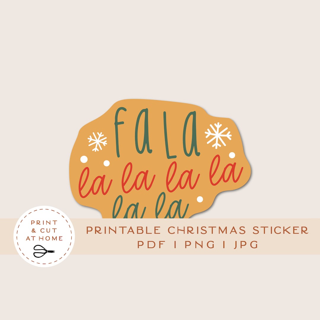 Fa La La Printable Sticker Christmas Vinyl Sticker Holiday - Etsy