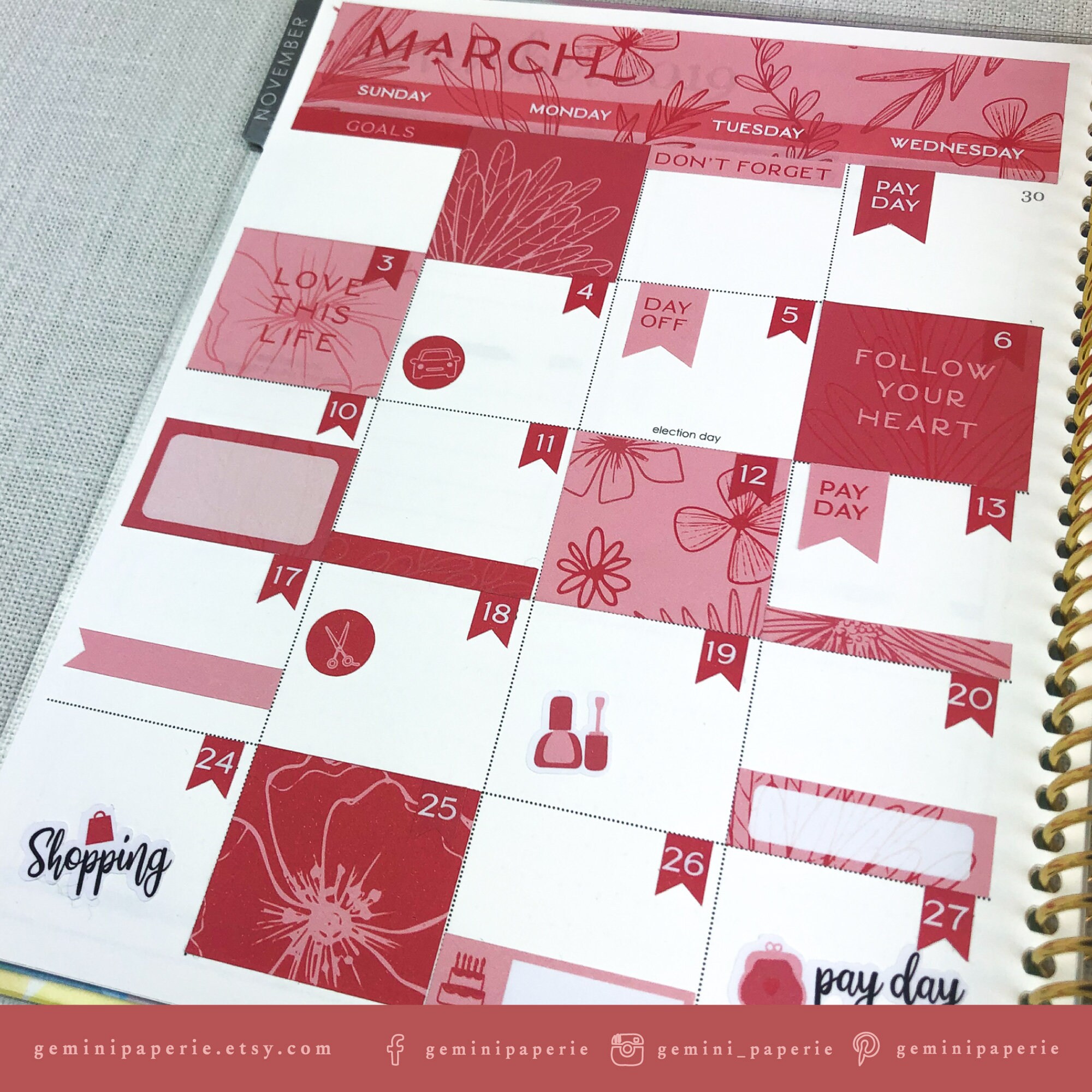 Printable Planner Stickers. Monthly Kit for Erin Condren 2021 Life ...