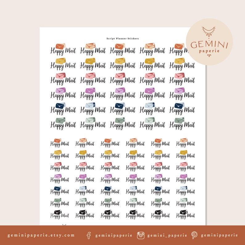 Happy Mail Printable Stickers. DIY Printable Stickers - Etsy