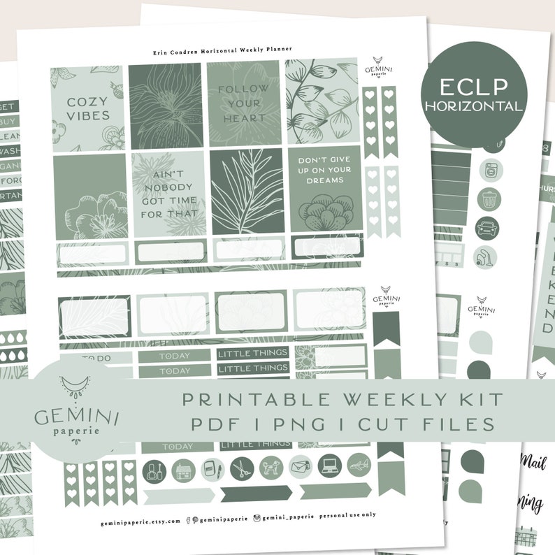 Printable Weekly Planner Stickers for Erin Condren Horizontal Life ...