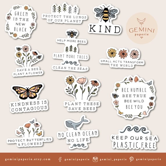 8 Mystical Printable Stickers, Wildflower Sticker Bundle By ArtFM