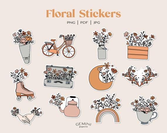 Floral Vinyl Stickers Floral Vinyl Stickers