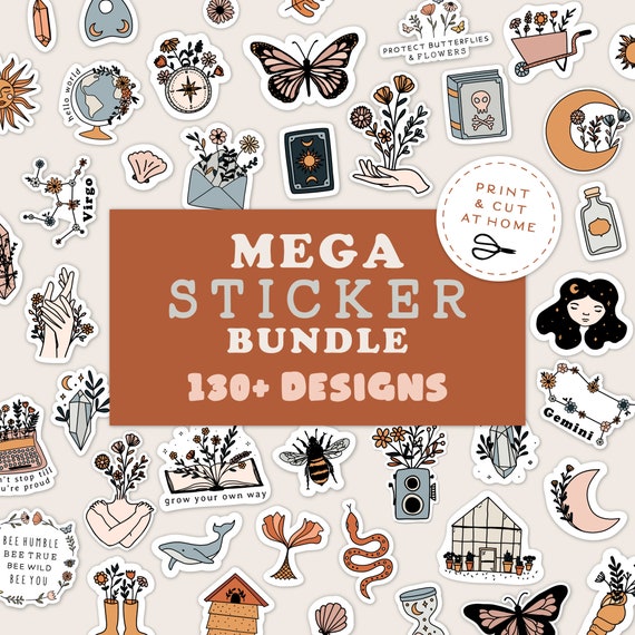 Mega Sticker Bundle, Printable DIY Stickers, Flower Decals, DIY Cricut PNG  Stickers, Print & Cut Sticker, Magic Zodiac Floral Sticker -  Sweden