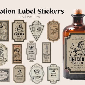 Apothecary Potion Labels, Potions Label Stickers, Apothecary Stickers