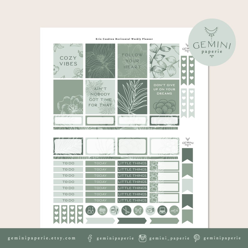 Printable Weekly Planner Stickers for Erin Condren Horizontal Life ...