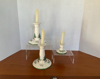 Spode Christmas Tree candle holders - set of 3 - English porcelain