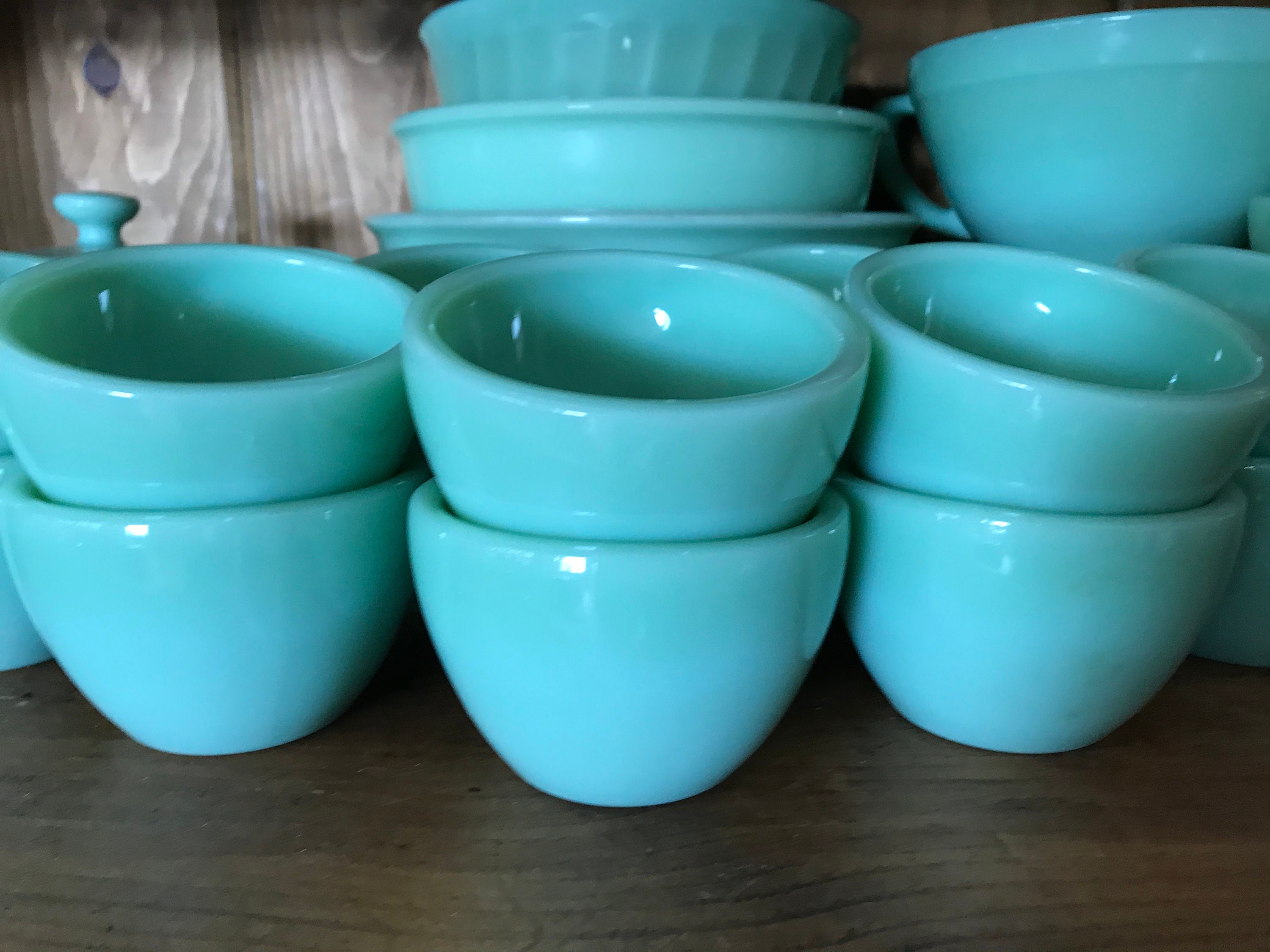 Fire King jadeite coffee cups vintage Restaurant Ware mugs Etsy