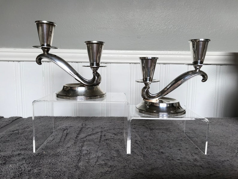 Fisher Sterling Silver Weighted Double Candle Holders Fine Etsy