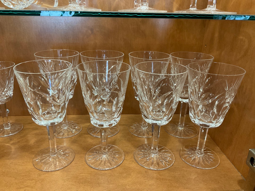 Waterford Ashling Fine Crystal Wine Glasses Water Goblets Irish Crystal