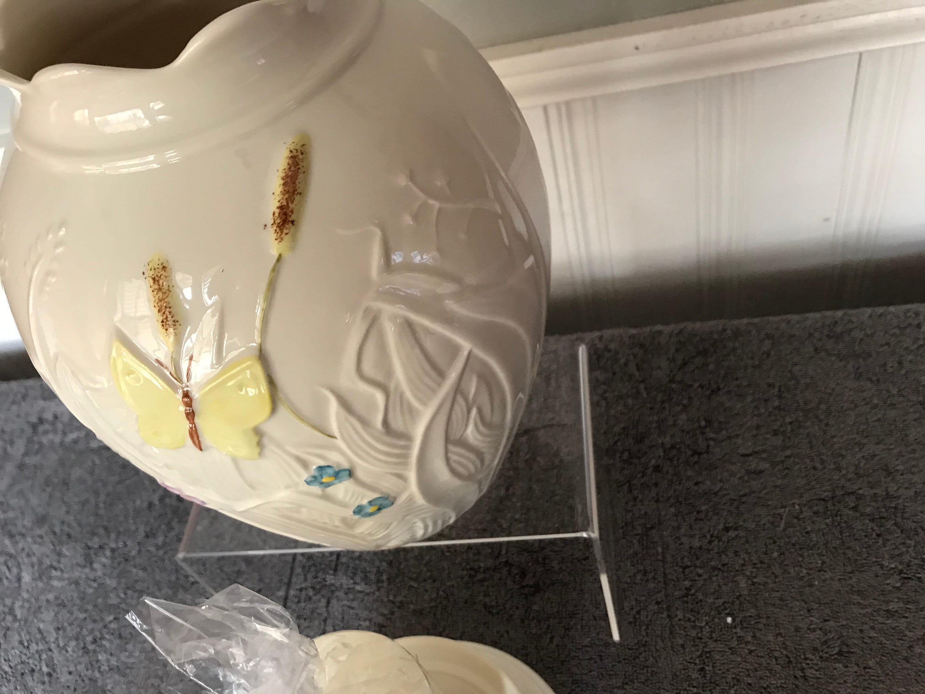 Belleek Summer Butterfly Hurricane Lamp seasonal Belleek Etsy