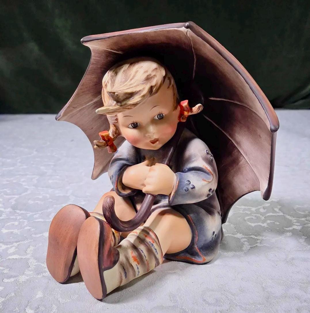 8/4 AMまで！アンティーク　傘を持つ少女　陶器 Head Vase Girl Umbrella - Etsy