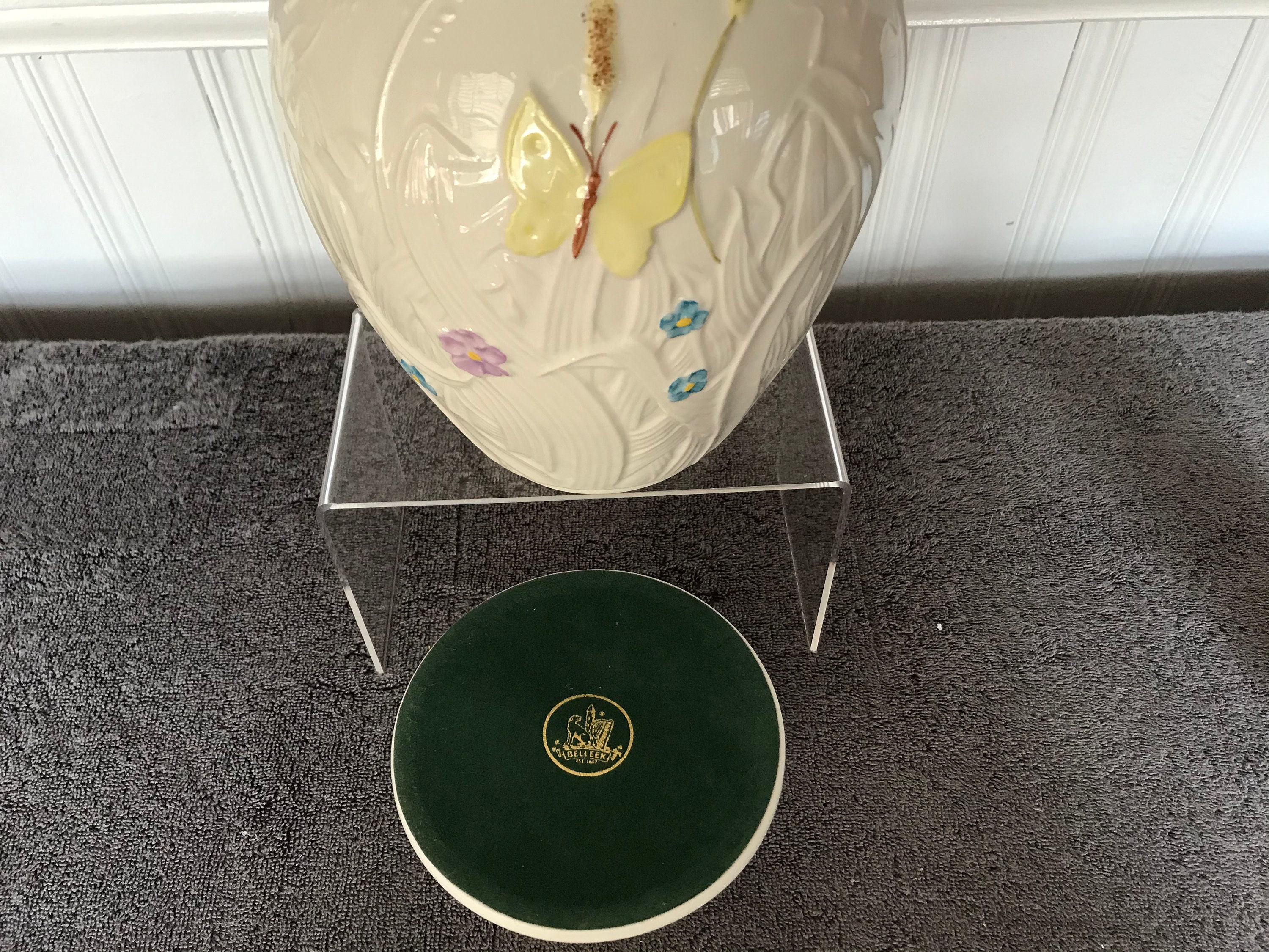 Belleek Summer Butterfly Hurricane Lamp seasonal Belleek Etsy