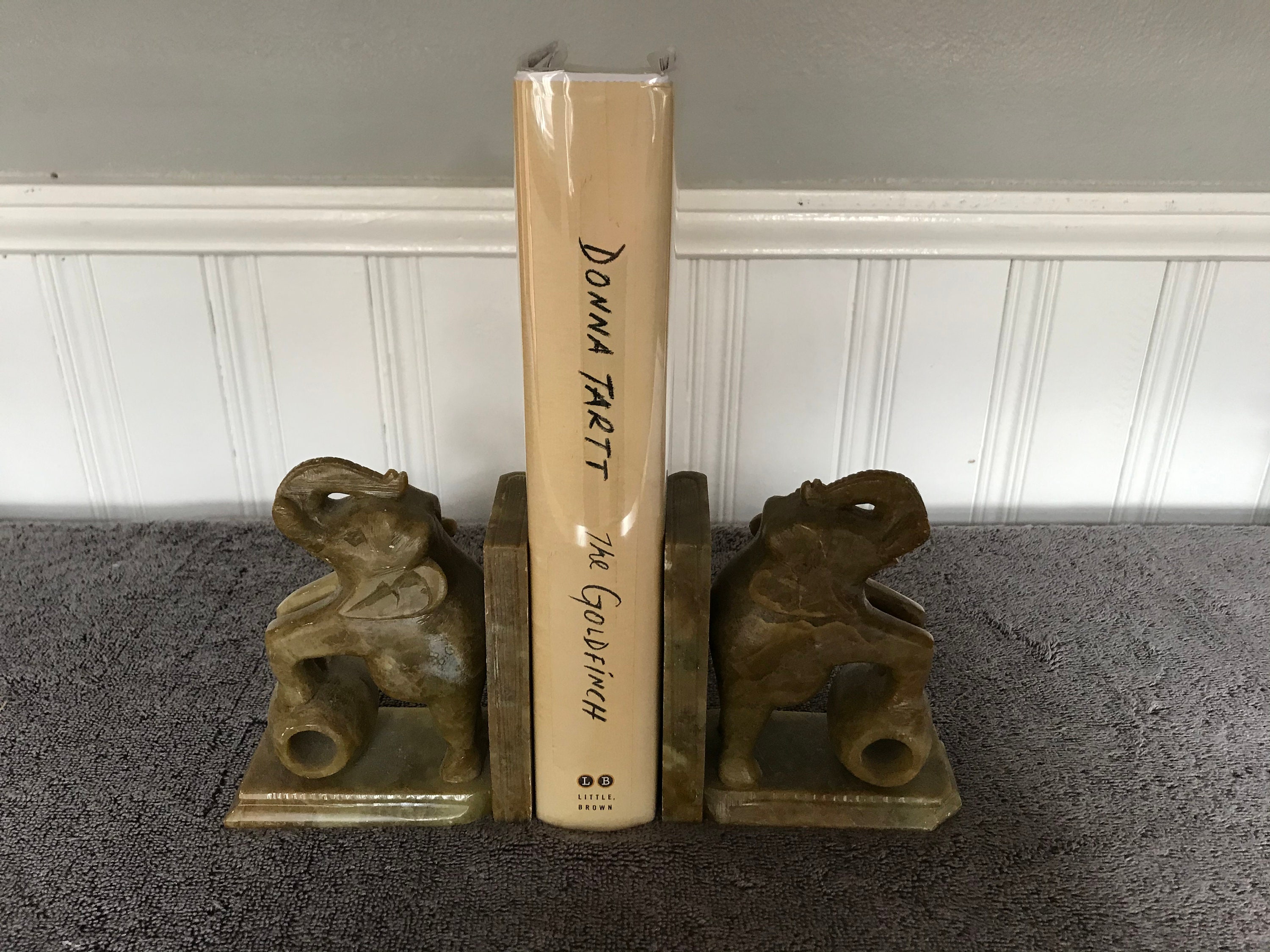 Soapstone Bookends Vintage Library Accessories Carved Etsy UK