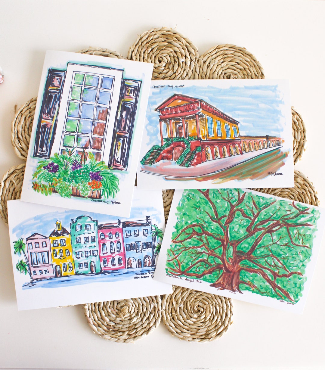 Charleston Greeting Cards Pack of 4 Etsy