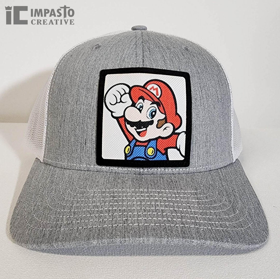 Mario Trucker Hat Printed Design With Leather Backing Cool - Etsy
