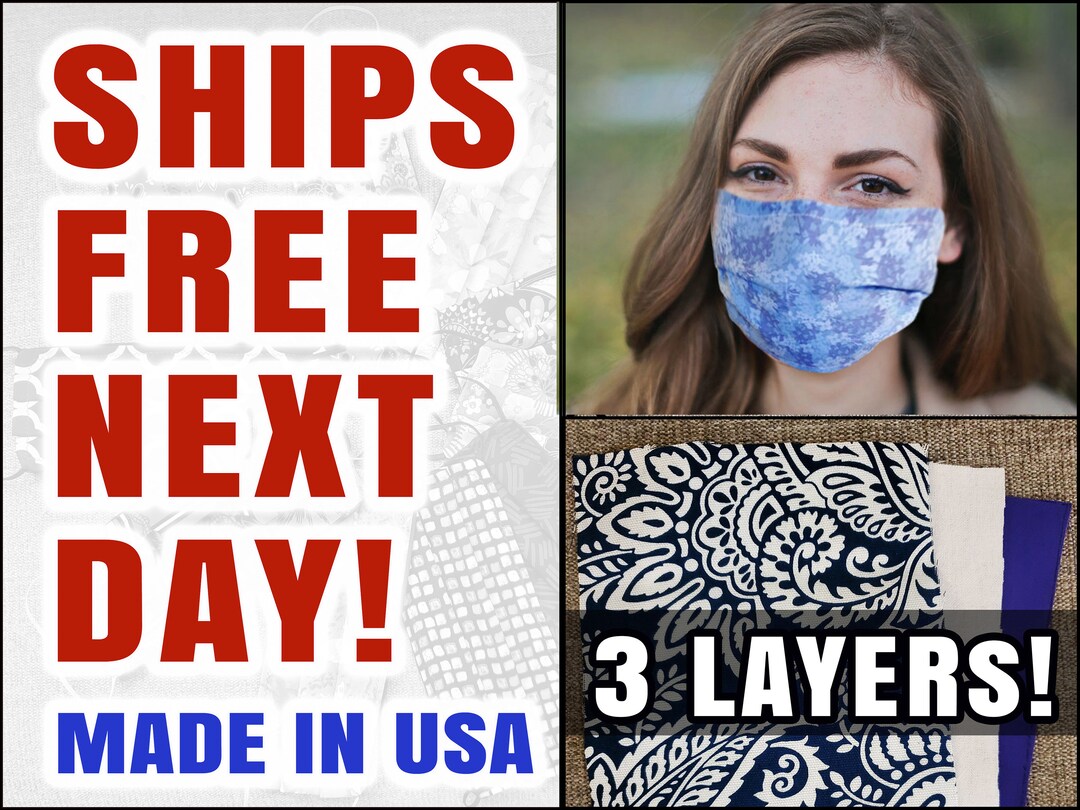 Washable Reusable Face Mask Washable Mask Trending 3 Layer Etsy