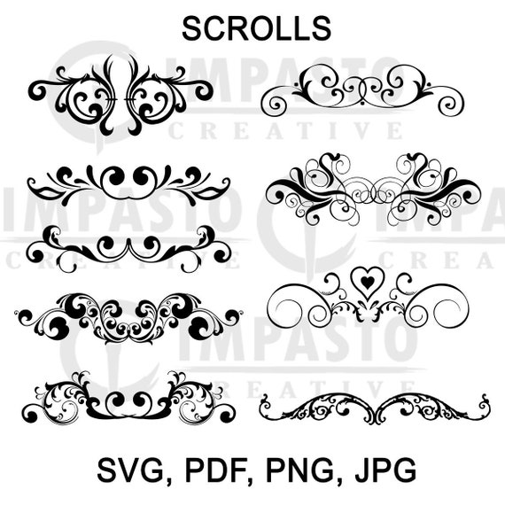 Download Scroll Designs Svg Png Jpg Digital Trending Cricut Laser Etsy