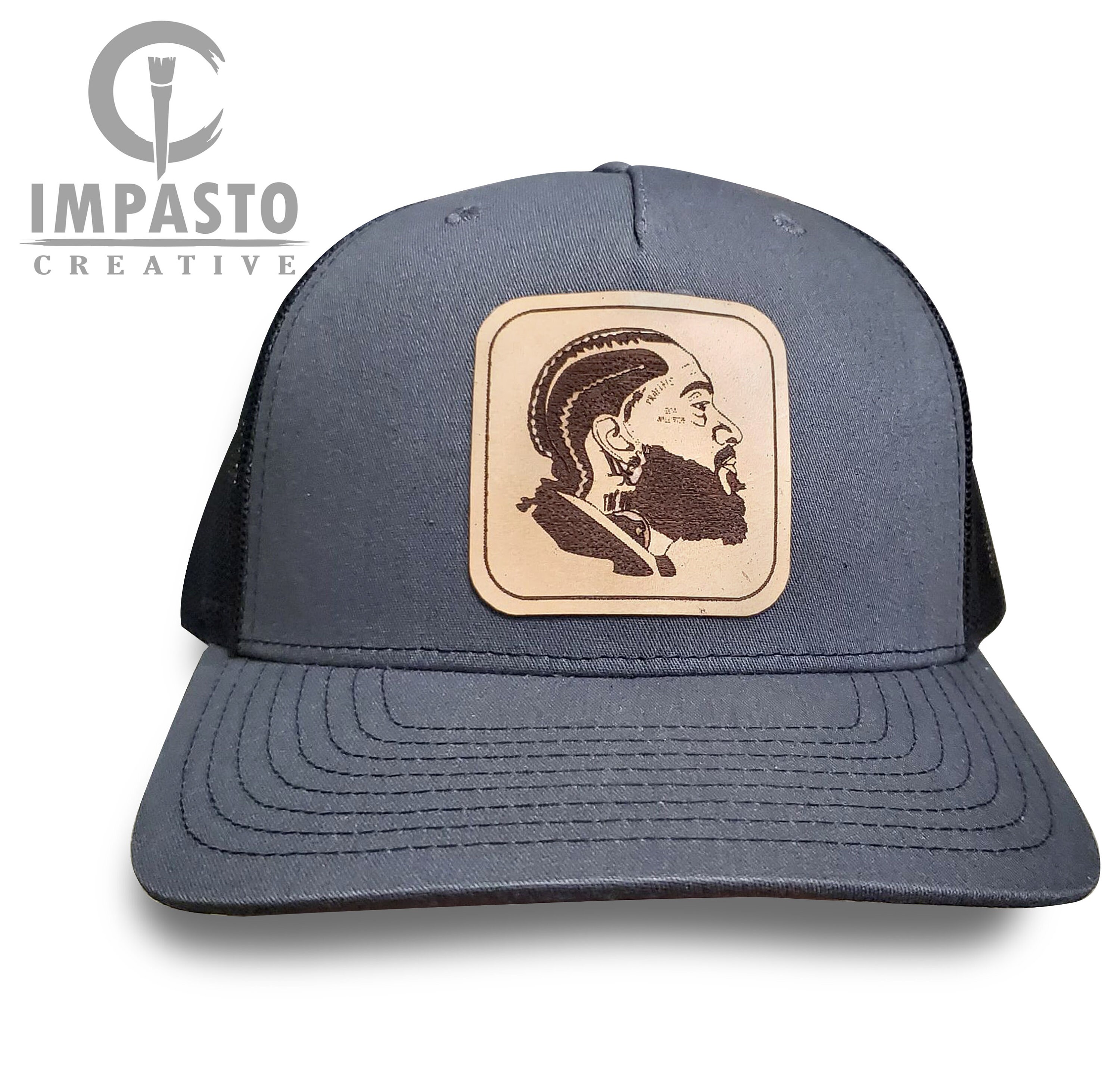 Nipsey Hussle Trucker Hat Leather Patch Hat Cool Hat 