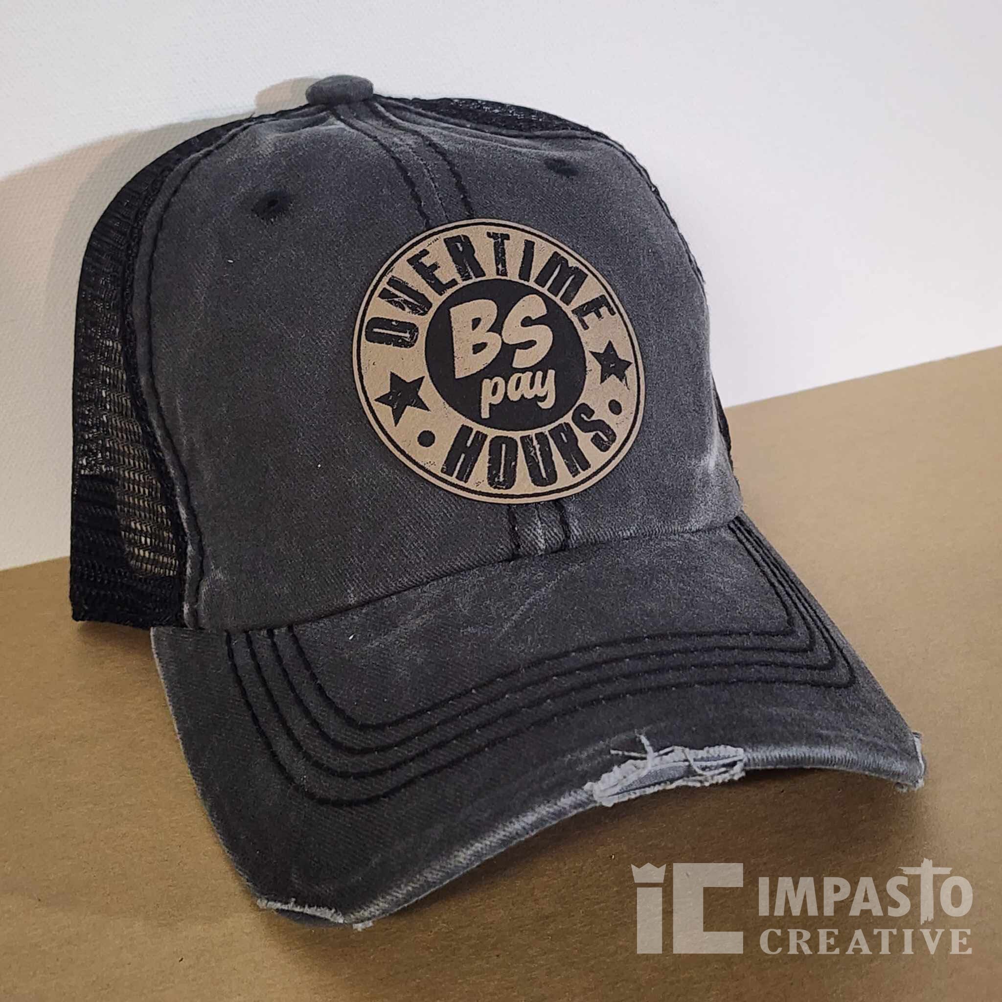 Overtime Hours BS Pay Hat, Distressed Trucker Cap - Etsy display picture 3