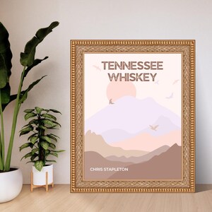 Tennessee Wiskey | Chris Heftelton inspirierte Wandkunst | Musik inspirierte Kunst | Musik Wand Kunst |