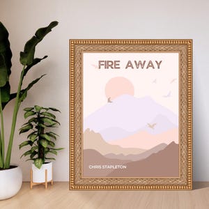 Feuer Weg | Chris Heftelton inspirierte Wandkunst | Musik inspirierte Kunst | Musik Wand Kunst |