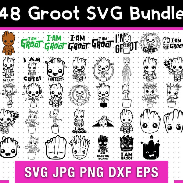 48 Groot Skizze SVG, Groot SVG, digitale SVG, Sublimation, Cricut Datei, Film skizziert SVG | Pdf | JPG