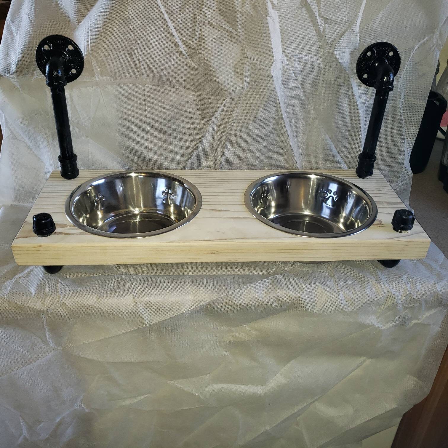 Floating elevated wall mounted dog bowls/dog bowl stand/dog Etsy