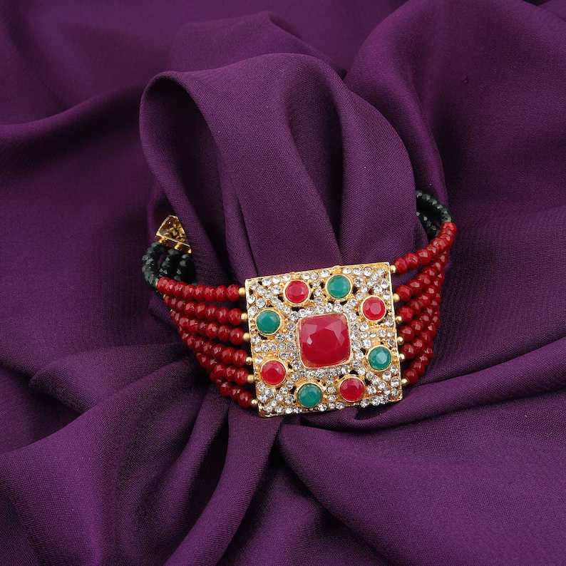 Meenakari Cheed BanglesKada Multi Colours strand bracelet Beaded Bracelet Handmade Indian Craftsmanship Enamel Work
