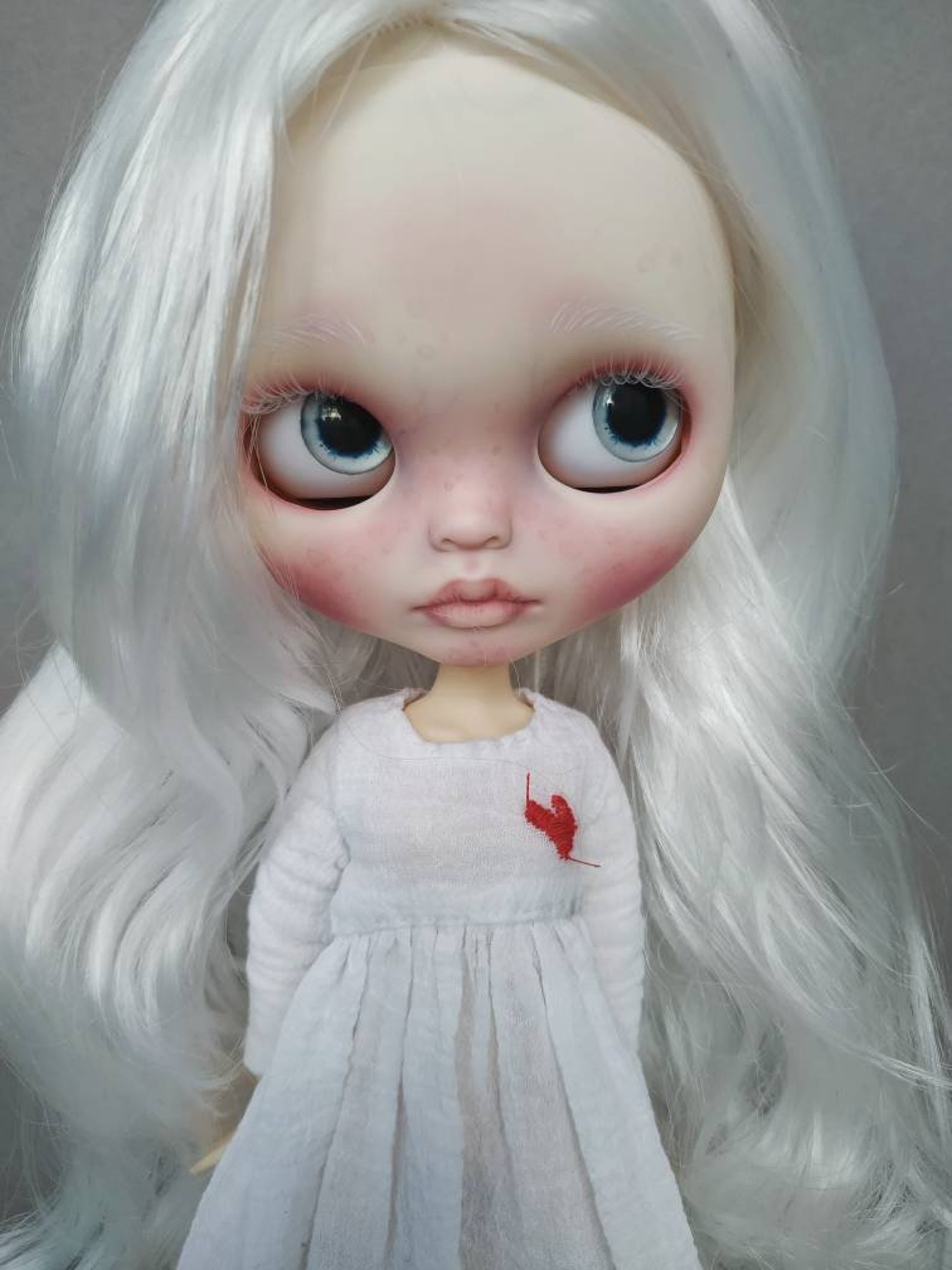 Sold Blythe custom doll albino ooak blythe doll with long Etsy