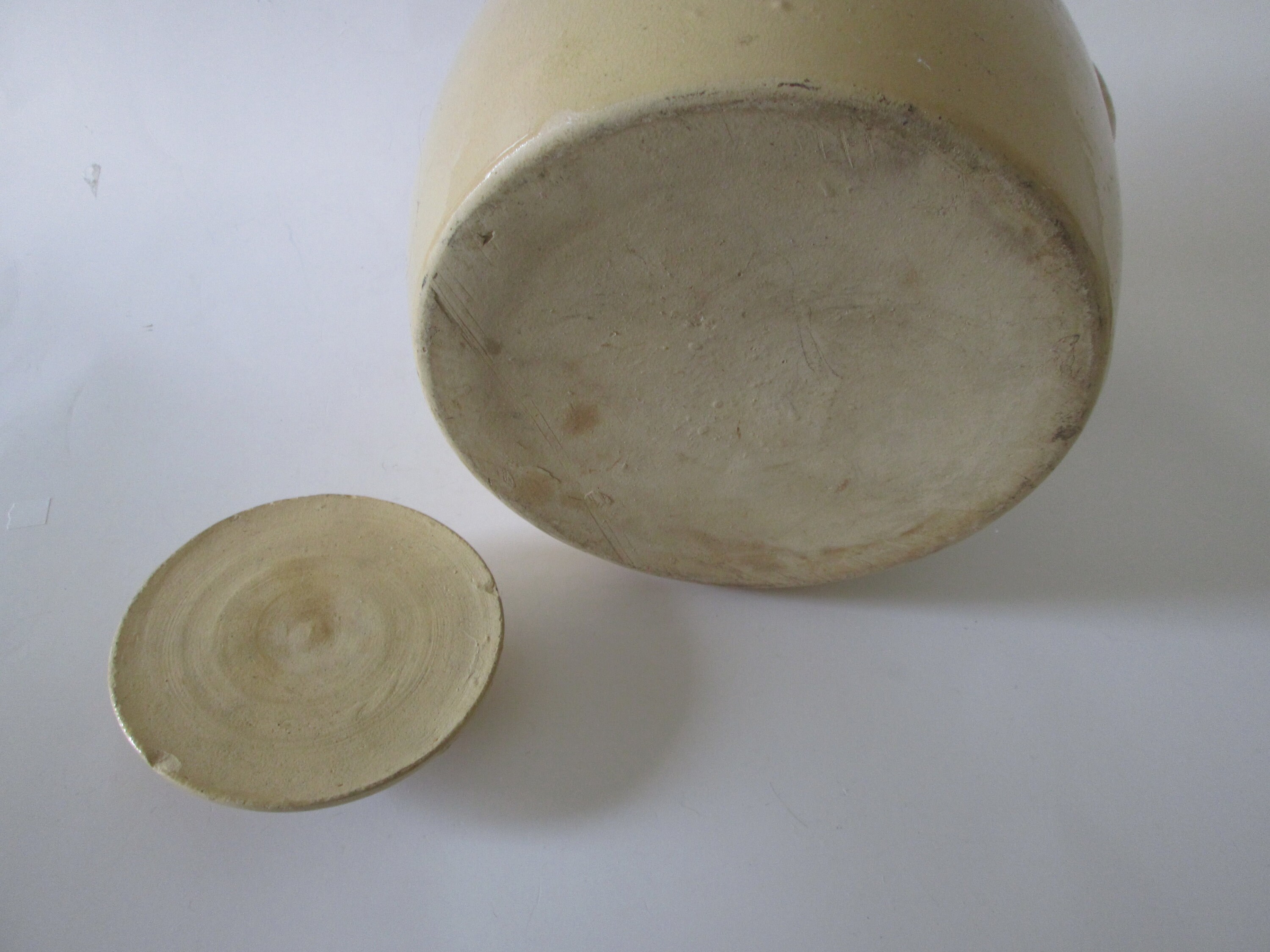 Saffron Cookie Jar Antique Yellow Ware Cookie Jar With Hand Etsy