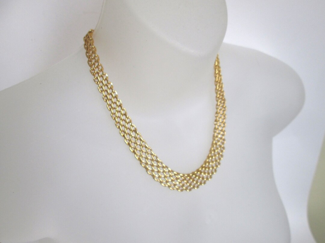 Mesh Necklace 18 Interlocking Link Chain Mesh Necklace Etsy