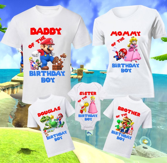 Verjaardag Super Mario Familie Shirts 