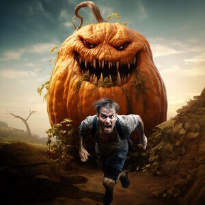 Spooky Forest 3 Halloween Backdrops for Photoshoots | Horror Backdrop for Pictures | Large Horror pumpkin Digital Backdrops for Photography