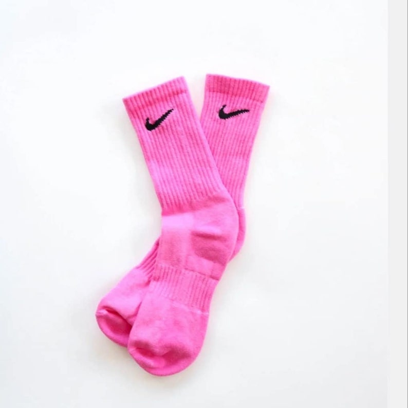 Nike Socks pink/Custom Made/Streetwear Socks/Handmade Dyed | Etsy