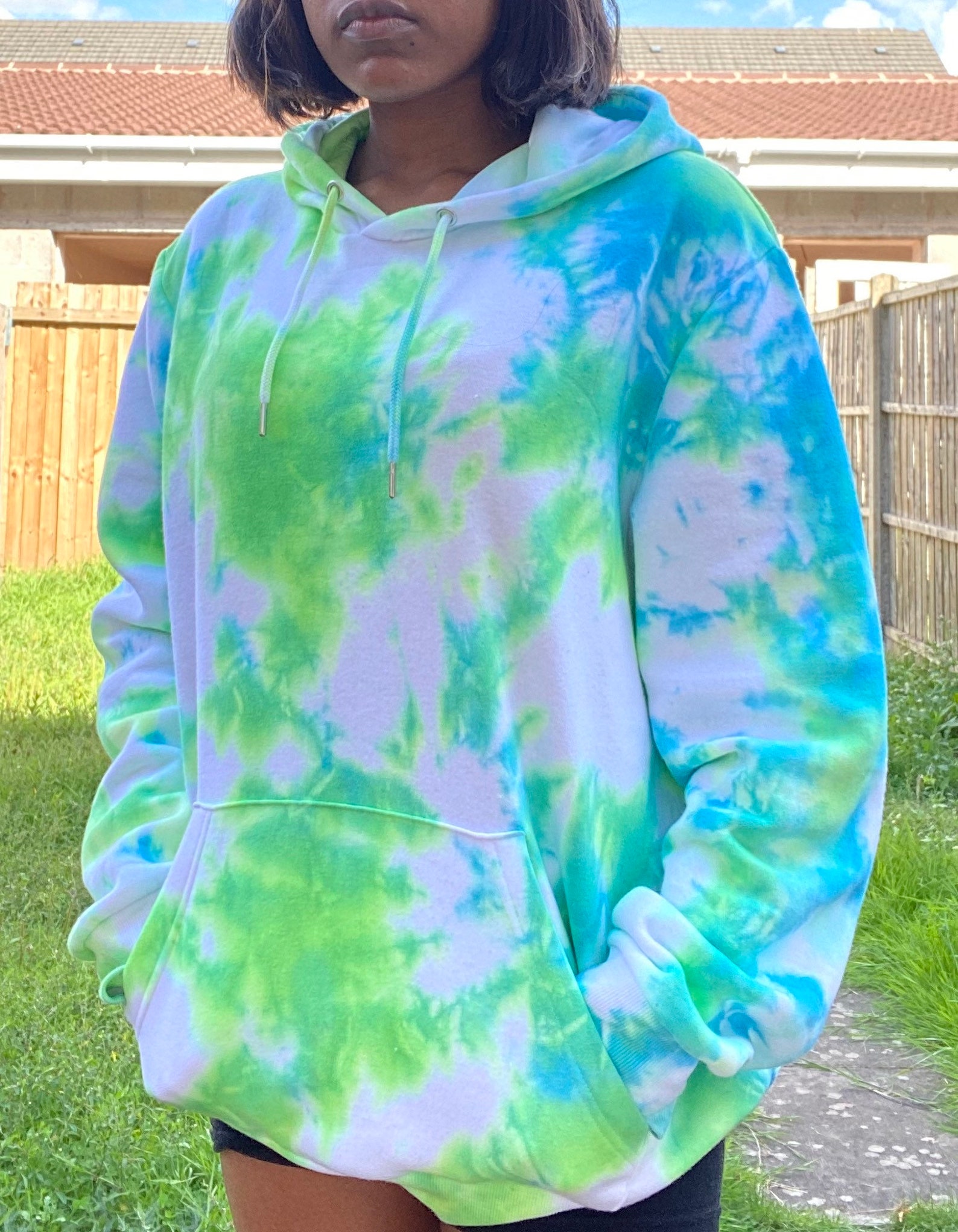 Tye Dye hoodie /Neon Green Tye Dye Hoodie/streetwear fashion Etsy