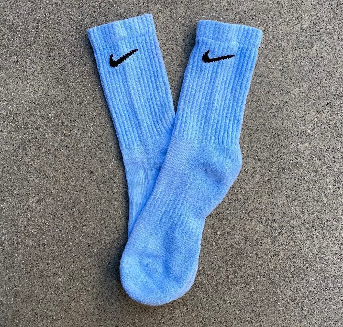 Nike Sky Blue Socks /Custom Made /Tye Dye Nike Blue Socks Etsy