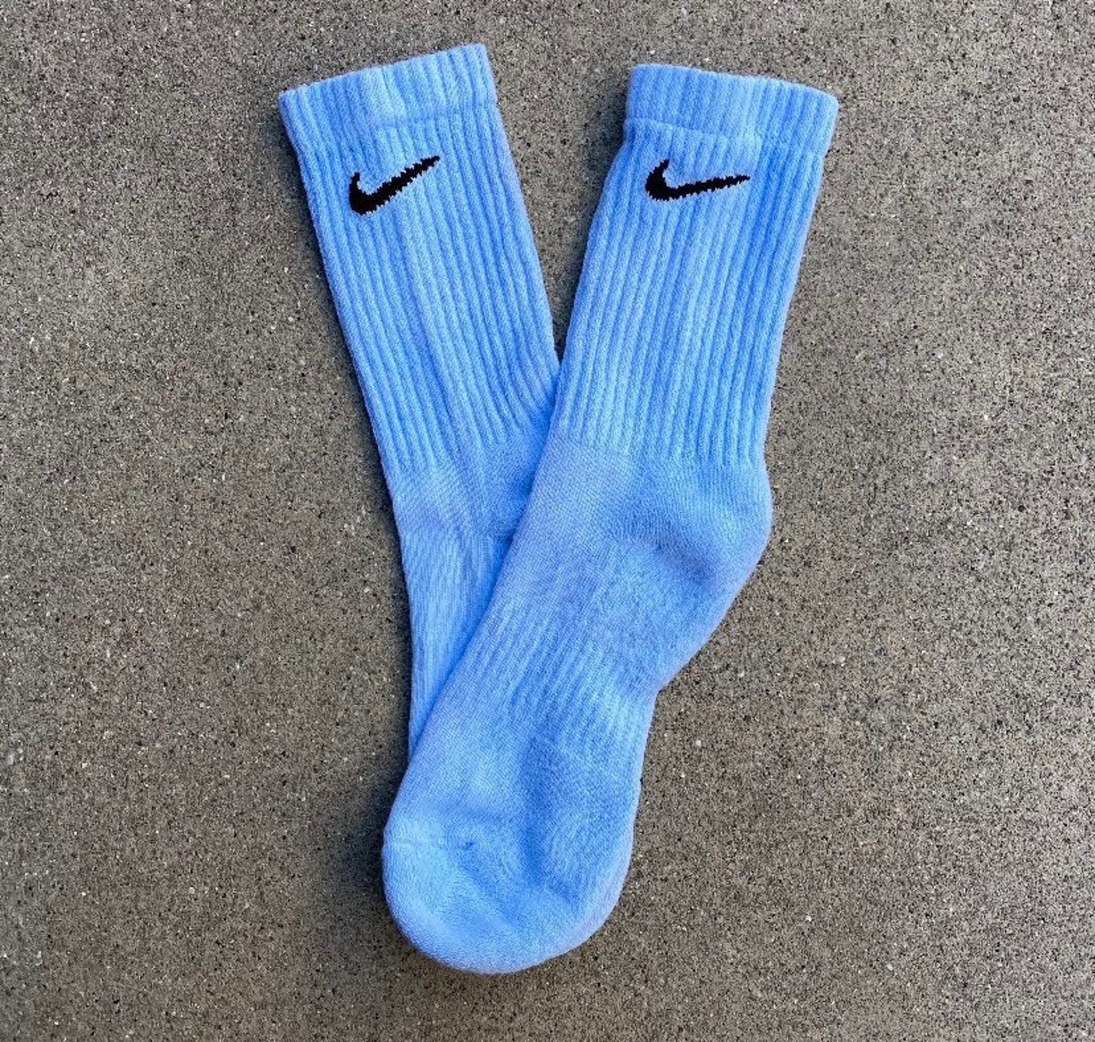 Nike Sky Blue Socks /Custom Made /Tye Dye Nike Blue Socks Etsy