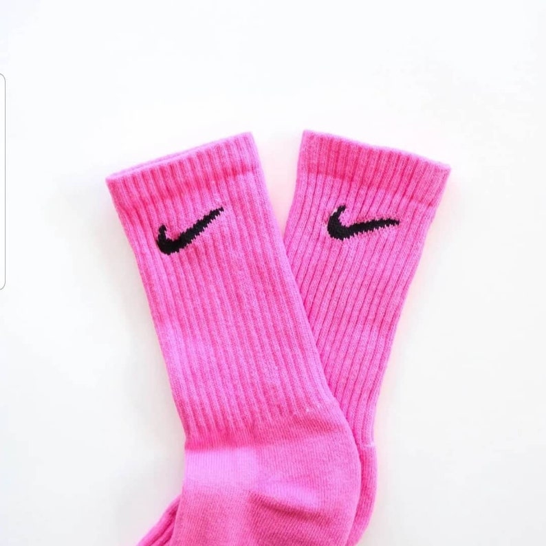Nike Socks rosa/Custom Made/Streetwear Socks/Handmade Dyed Etsy