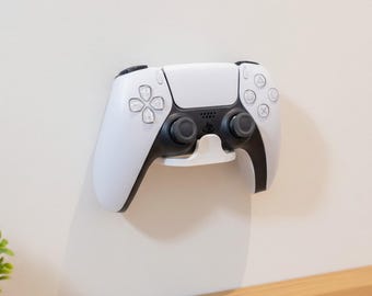 Wall‑Mount Gaming Controller Holder – Screw or Double‑Sided Tape Installation – Universal Gamepad Organizer compatible with Xbox, PS4, PS5..