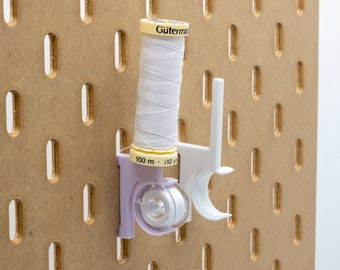Thread Spool and Bobbin Holder | IKEA Skadis Accessory | Fits Guterman 100m and standard bobbin
