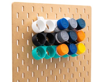 IKEA SKADIS Paint Holder for Tamiya 10ml | Acrylic Paint Organizer for Tamiya Color 10ml | Pegboard Mount Display Rack