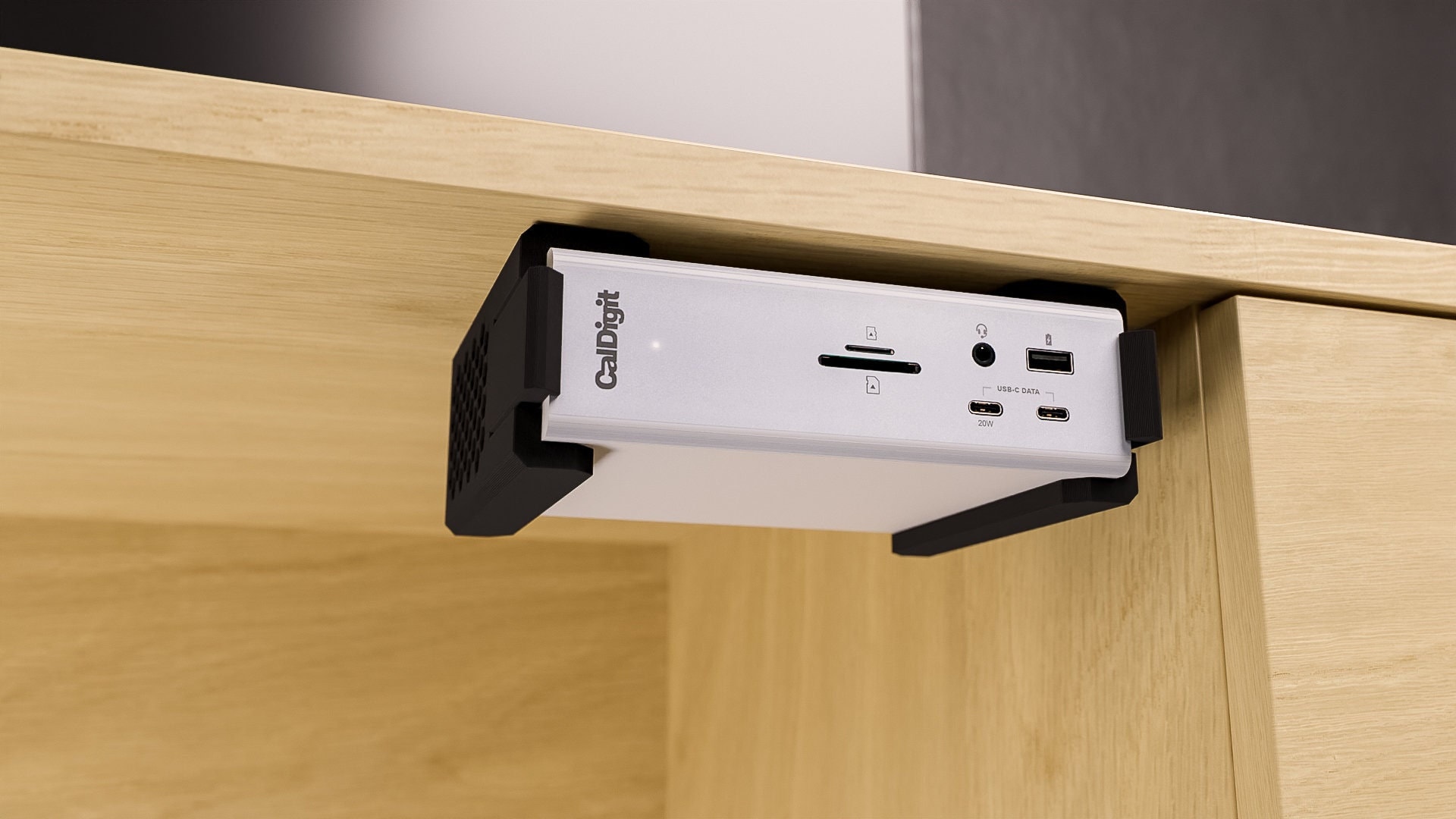 Caldigit TS4 Thunderbolt Station 4用デスク下マウント（両面テープ