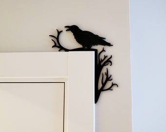 Corner Door Decoration | Halloween Crow Ornament | Fall Decorations Raven