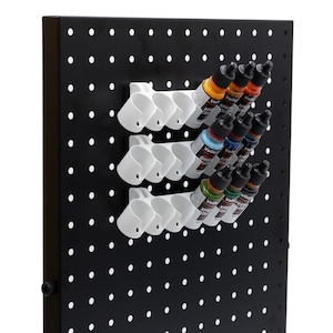 1/4&quot; Pegboard Paint Dropper Bottle Holder | Army Painter, Vallejo, Green Stuff World | Organization for Acrylic Paints 17ml and 18ml