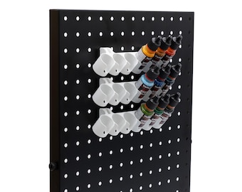 1/4" Pegboard Paint Dropper Bottle Holder | Army Painter, Vallejo, Green Stuff World | Organization for Acrylic Paints 17ml and 18ml