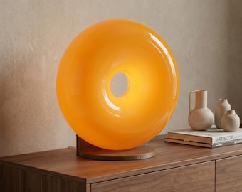 Supporto per lampada IKEA VARMBLIXT, base da tavolo moderna, porta lampada a forma di ciambella, complemento d'arredo scandinavo.