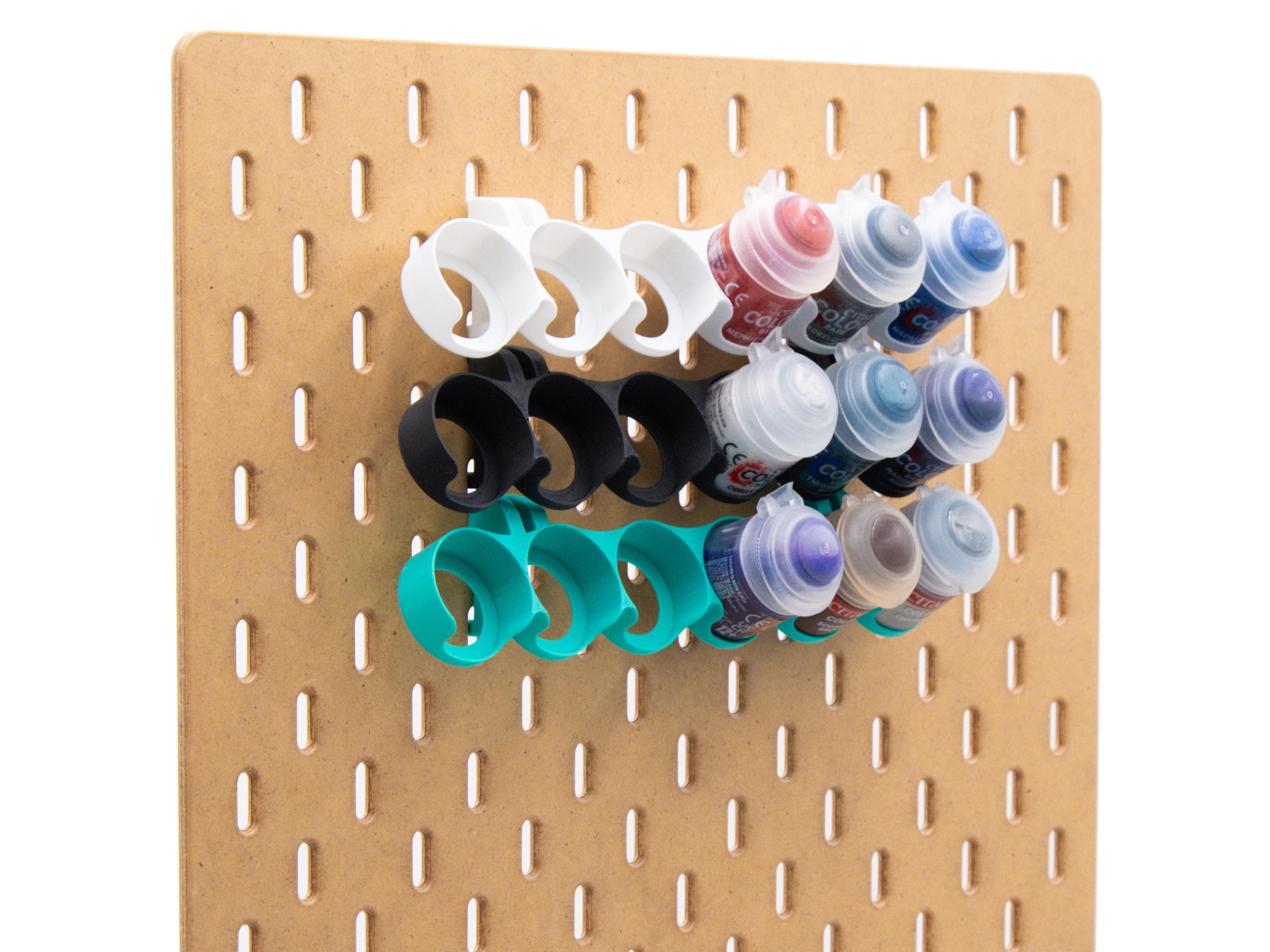 IKEA SKADIS 12ml and 24ml Paint Pot Angled Holder (32mm diameter) | Base, Layer, Shade, Dry, Contrast... | Organization for Acrylic Paints