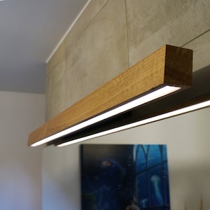 Mirror light made of solid wood - &quot;Morgentau II&quot; (extra length possible)